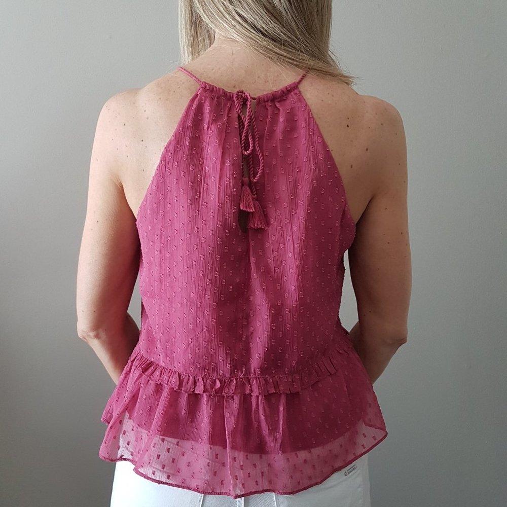 NWT Abercrombie Chiffon Sleeveless peplum top S - Picture 7 of 9